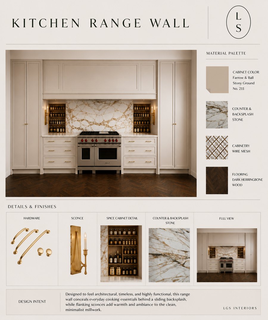 Kitchen Range Wall design presentation board